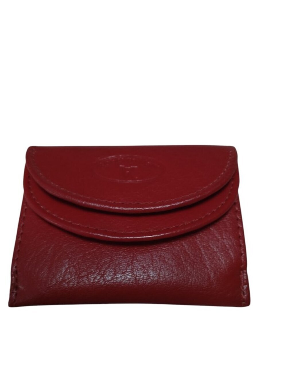 Roberto Valli Red Italian Leather Trifold Wallet Small Snap Flap Closure Vintage